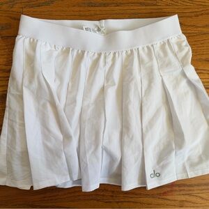 Alo White Pleated Tennis Skirt